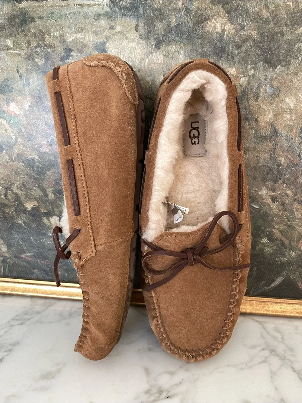 UGG Dakota Chestnut Suede Slippers Moccasins 5612 Shoes Size 8 Womens - Picture 9 of 11